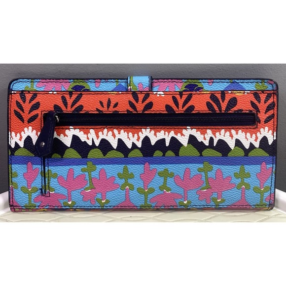 Vera Bradley Womens Pattern Play Rio Stripe Slim Wallet/Clutch 4.5x9" - Picture 2 of 10